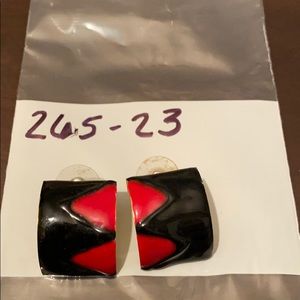 Black and red earrings